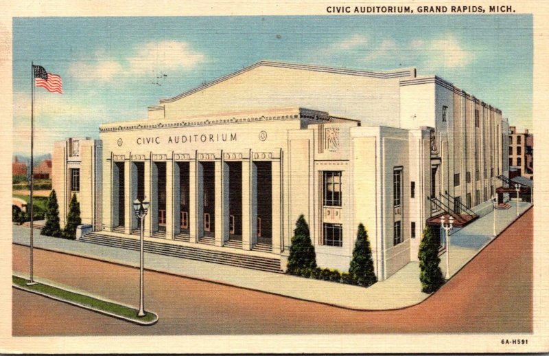 Michigan Grand Rapids Civic Auditorium 1946 Curteich