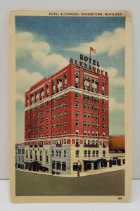 Hagerstown Md Hotel Alexander no.84 Vintage Postcard B5