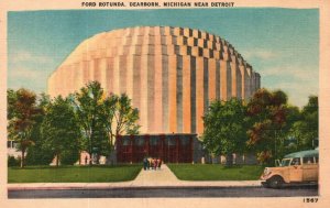 Vintage Postcard 1920's Ford Rotunda Building Dearborn Michigan near Detroit MI