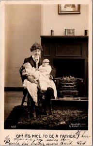 Bamforth Men Oh It's Nice To Be A Father 1907