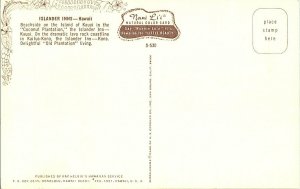 Islander Inns Kauai Hawaii Vintage Postcard Standard View Card