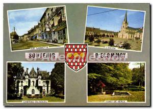 Postcard Modern Ecommoy Sarthe rue Gambetta castle sun drill rocks church