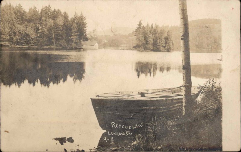 Ludlow VT Rescue Lake 1907 Used Real Photo Postcard