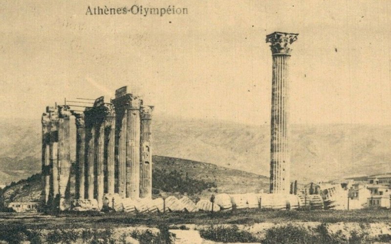 Greece Athens Olympieion Vintage Postcard 07.73