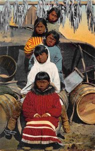 Five Eskimo Inuit Native American Sisters 1910c postcard