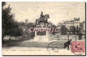 Paris Postcard Old Statue of Henri IV