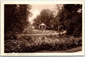 VINTAGE POSTCARD GARDENS AND GAZEBO AT THE CASTLE GROUNDS TIEFURT PALACE GERMANY