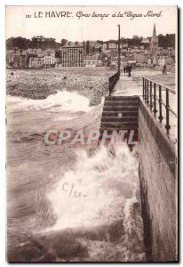 Old Postcard Le Havre Big Time is the North dike