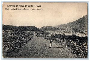 c1910 High Road at Praya Do Norte Fayal Azores Portugal Unposted Postcard