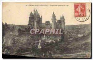 Old Postcard Chateau de Pierrefonds From an engraving after 1340