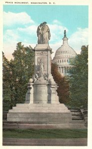 Vintage Postcard Peace Monument Pennsylvania Avenue Capitol Hill Washington D.C.