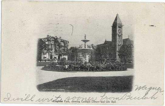 Allegheny Park, Library & City Hall,Pennsylvania, PA 1906 : UNDivided Back