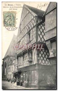 Old Postcard Dreux Old house of the high street