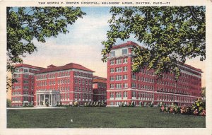 Dayton Ohio 1940s Postcard Edwin F. Brown Hospital Soldiers Home