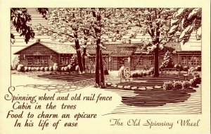 The Old Spinning Wheel Luncheon, Tea, Dinner Hinsdale IL Vintage Postcard C44