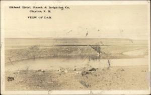 Clayton NM Eklun Hotel Ranch Navigation Co View of Dam Real Photo Postcard