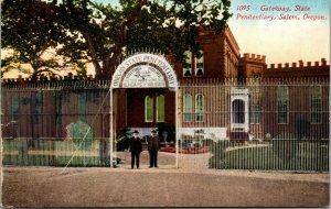 Vtg 1910s Entrance Gateway State Penitentiary Guards Salem Oregon Postcard