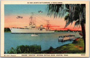 Houston TX-Texas, Cruiser Houston Buffalo River San Jacinto, Vintage Postcard