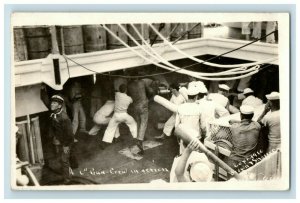 C. 1920 USS Rhode Island 6 Gun Crew in Action Postcard P183 