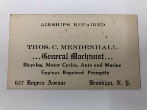 VTG Victorian General Machinist Air Auto Marine Mendenhal Brooklyn NY Trade Card