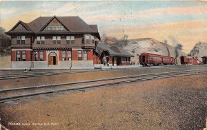 J52/ Wabash Indiana Postcard c1910 Big Four Railroad Depot Station 240