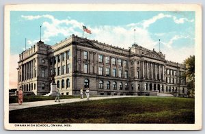 Omaha High School Omaha Nebraska NB Ground Street View Building Campus Postcard