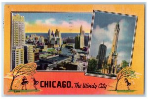 1953 Windy City Exterior Building Chicago Illinois IL Vintage Antique Postcard 
