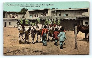 SANTO DOMINGO PUEBLO, NM New Mexico~ KOSHARE in GREEN CORN DANCE c1910s Postcard