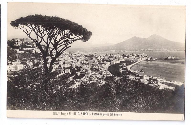 Italy Napoli Naples panorama dal Vomero Brogi RPPC