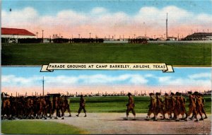 Postcard TX Abilene Parade Grounds at Camp Barkeley Soldiers Military 1943 S61