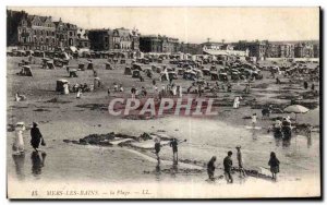 Old Postcard Mers les Bains Beach