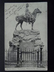 Scotland EDINBURGH Scots Greys Memorial on Princes Street c1906 Postcard
