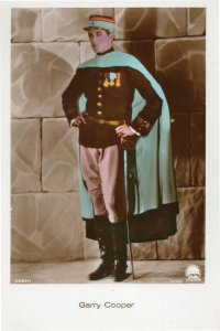 Garry Cooper Film Actor Hand Coloured Tinted Real Photo Postcard