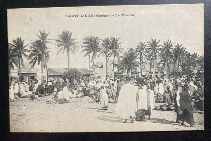 Mint French Senegal Real Picture Postcard RPPC St Louis Market View 