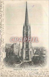 Postcard Old Bordeaux Tour Saint Michel (map 1900)