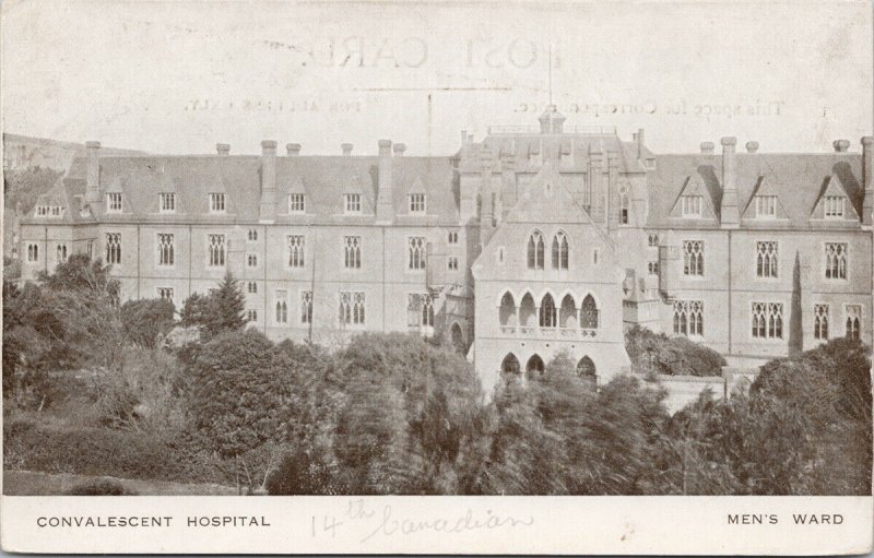 Convalescent Hospital 14th Canadian ?? Men's Ward WW1 Unused Litho Postcard F84