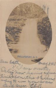 Phillipsport New York Waterfalls Real Photo Antique Postcard K56163