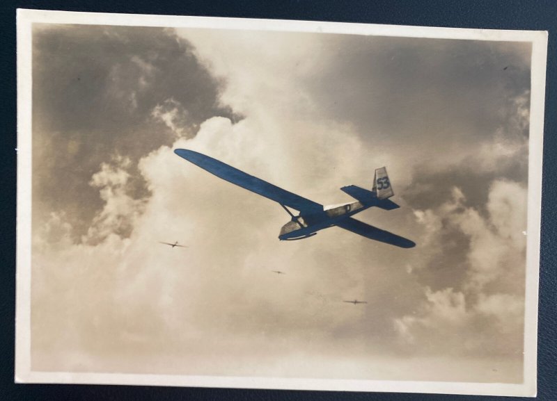 Mint Germany Real Picture Postcard RPPC Glider Hochbetrieb In Westwind