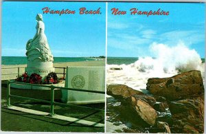 Postcard MONUMENT SCENE Hampton Beach New Hampshire NH AK0254