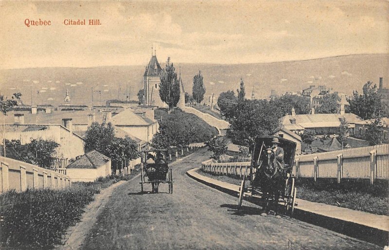 Horse & Buggy Citadel Hill Quebec Canada 1910c postcard