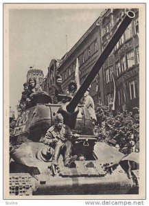 Liberation Tanks roll into Cezch Republic , 1940s