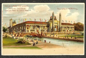 ST. LOUIS WORLD'S FAIR EXPO CANCEL MANAYUNK STA PA HOLD TO LIGHT POSTCARD 1904 (