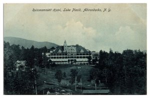 1907 Ruisseamount Hotel (Burnt 1909), Lake Placid, Adirondacks, NY Postcard