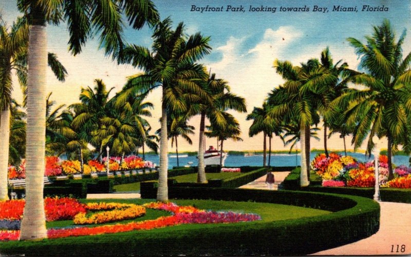 Florida Miami Bayfront Park Looking Towards Bay1955