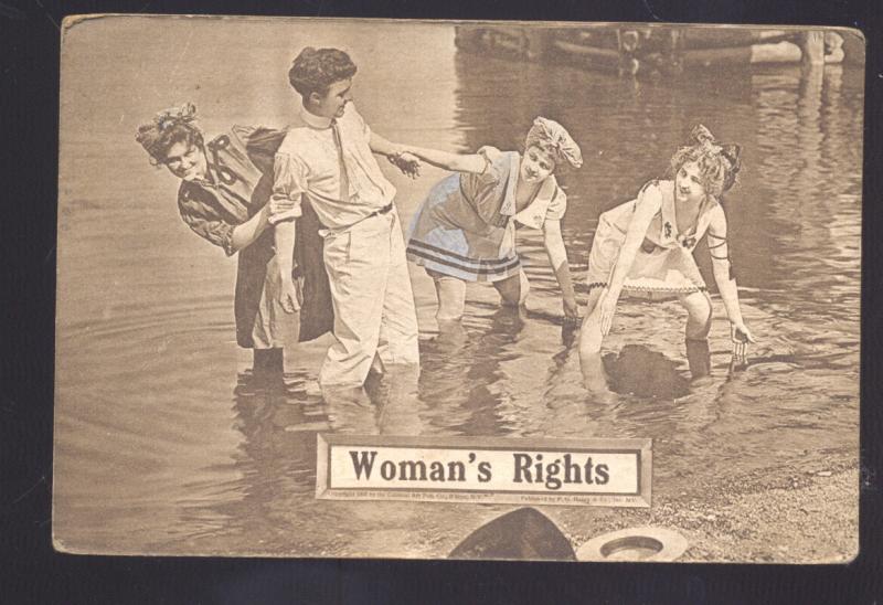 WOMAN'S RIGHTS SUFFRAGETTE RIGHT TO VOTE ANTIQUE VINTAGE POSTCARD