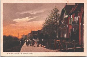 Netherlands Barneveld Stationsstraat Vintage Postcard 04.14