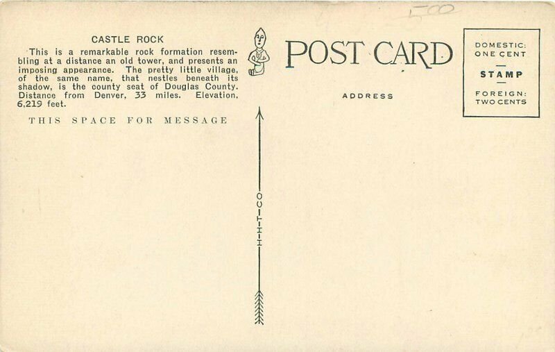 Colorado Castle Rock #8495 Railroad Depot Train Postcard 22-865
