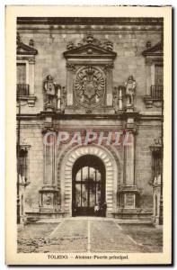 Old Postcard Toledo Alcazar Puerta Principal