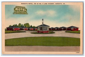 c1940's Marietta Motel 4 Lane Highway Marietta Georgia GA Vintage Postcard