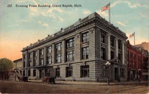 GRAND RAPIDS MI EVENING PRESS NEWSPAPER BLDG~WILL F CANAAN PUBL POSTCARD 1916 PM